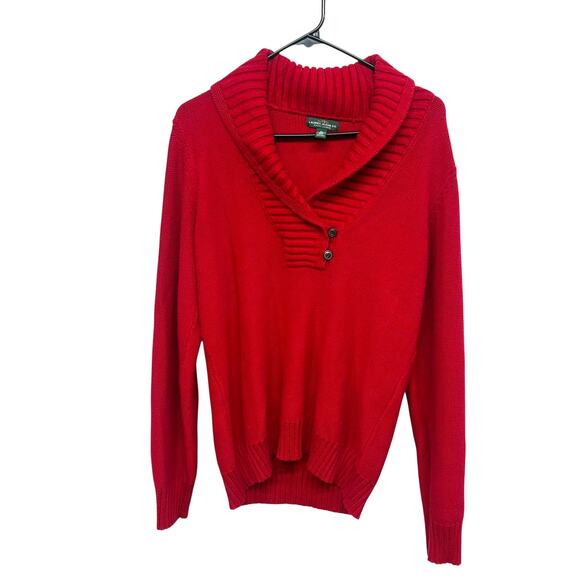 Ralph Lauren LRL Red Shawl Collar Pullover Sweater Cotton Blend Size XL - Picture 1 of 6